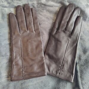Genuine Brown Leather Gloves